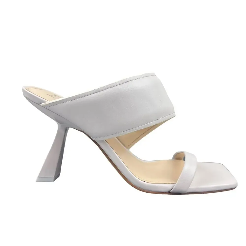 NWOB Marc Fisher LTD Deann Heel Sandal Light Grey sz 8.5 Wedding Cushioned
